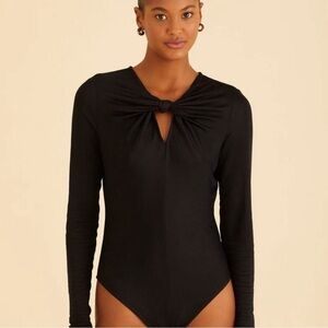 FARM Rio Black Cutout Long Sleeve Bodysuit NWT ✨✨🔥🔥